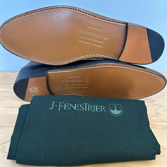 Joesph Fenestrier Paris NIB 8 Black Leather Gruge Lace Up 